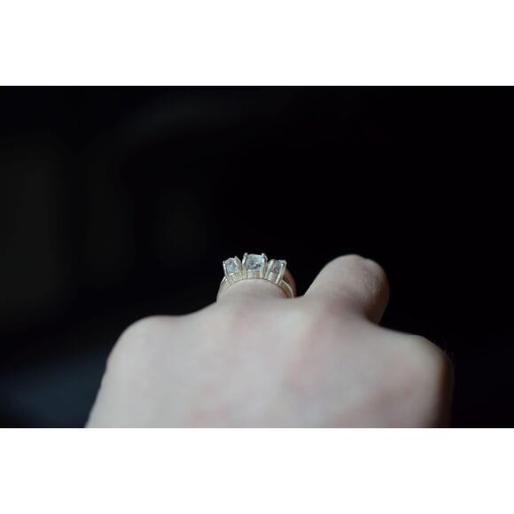 Unique Engagement Ring, Solid Sterling Silver Wedding Band, Gift for Mothers - Picture 2 of 6